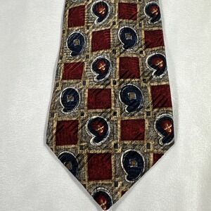 Vtg‎ ROBERT TALBOTT Men 100% Silk Necktie Made in USA Designer Red Geometric Tie
